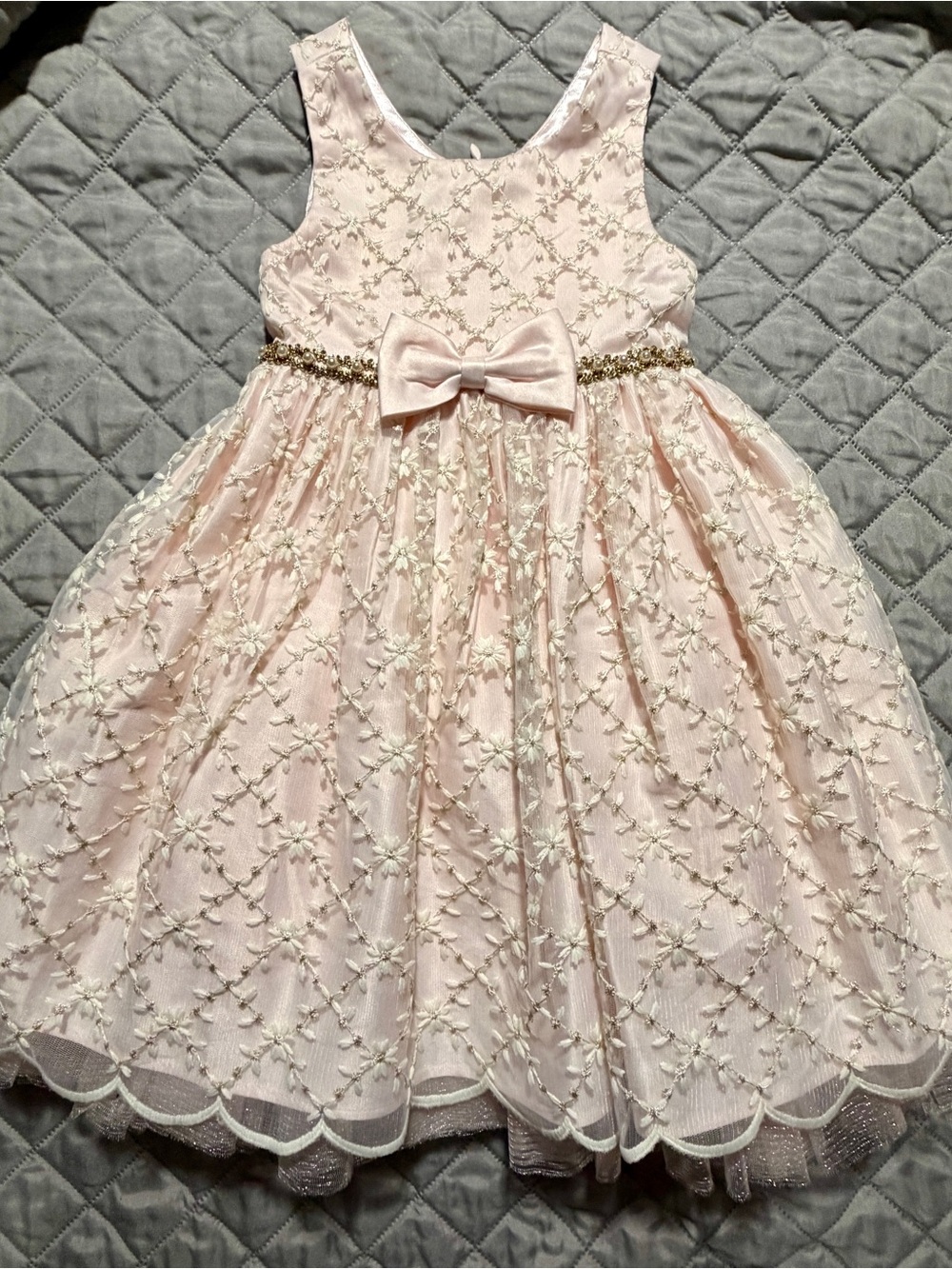 Couture Princess Pink Embroidered Tulle Formal Dress Size 4